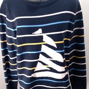 Crazy Horse Sz Large Navy Striped Natical